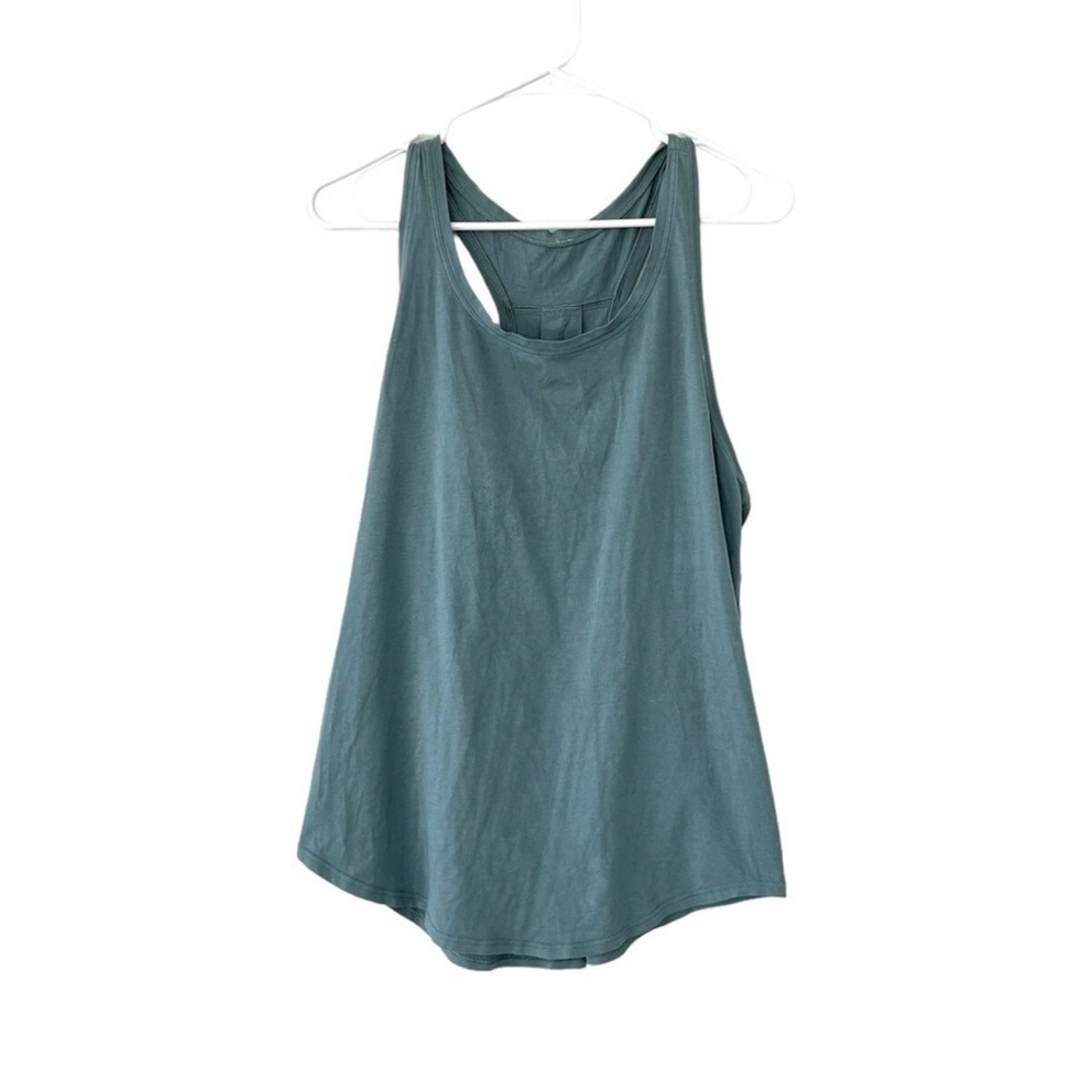 Lululemon Cotton Flow Tank Top Blue Green Racerback Fits Like Medium